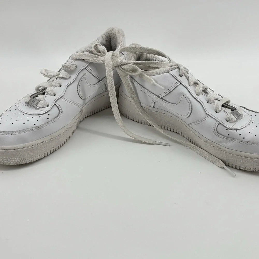 Nike Air Force One Sz US Kids 6.5Y-Wmns 5.5-Triple White‎ Low Cut Shoes Leather